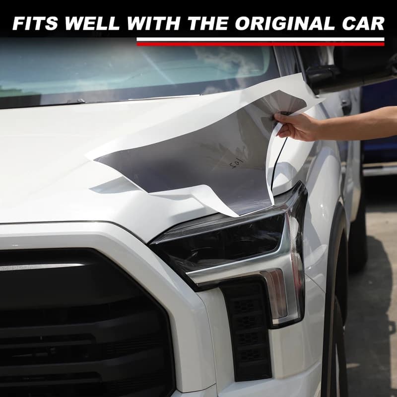 2-piece set TPU black For Toyota Tundra 2022-2025+ car headlight film decorative sticker car exterior protection accessories