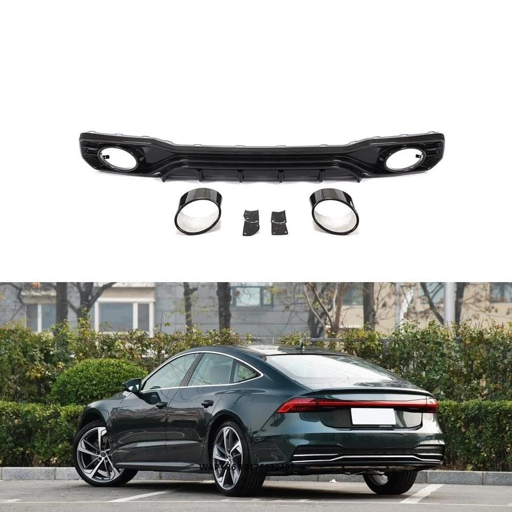Luxury forAudi A7 Sportback S Line S7 Hatchback 4-Door 2019-2021 Carbon Fiber Rear Diffuser Lip Modify Car Bumpers