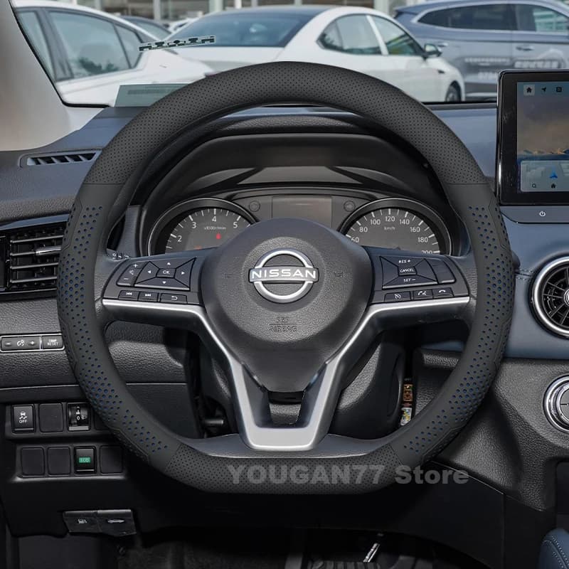 Leather Car Steering Wheel Cover For Nissan Qashqai J10 J11 J12 2025 Covers For Covers Auto Interior Nissan Xtrail Accessories