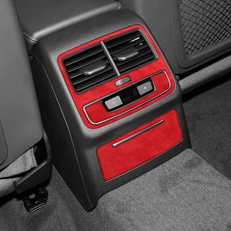 Made Of Alcantara For Audi A4l A5 S5 2017 Car Armrest Box Rear Seat Air Conditioning Outlet Decorative Frame Cover Trim Sticker
