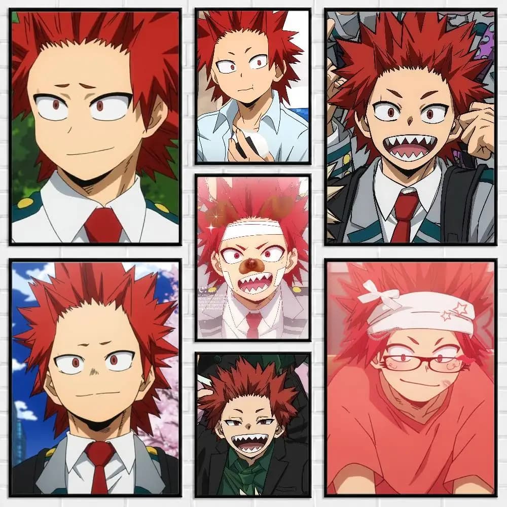 E-Eijiro K-Kirishima Cartoon Poster Versatile HD Waterproof Wall Art Self-Adhesive Decor for Any Space Ideal Gift
