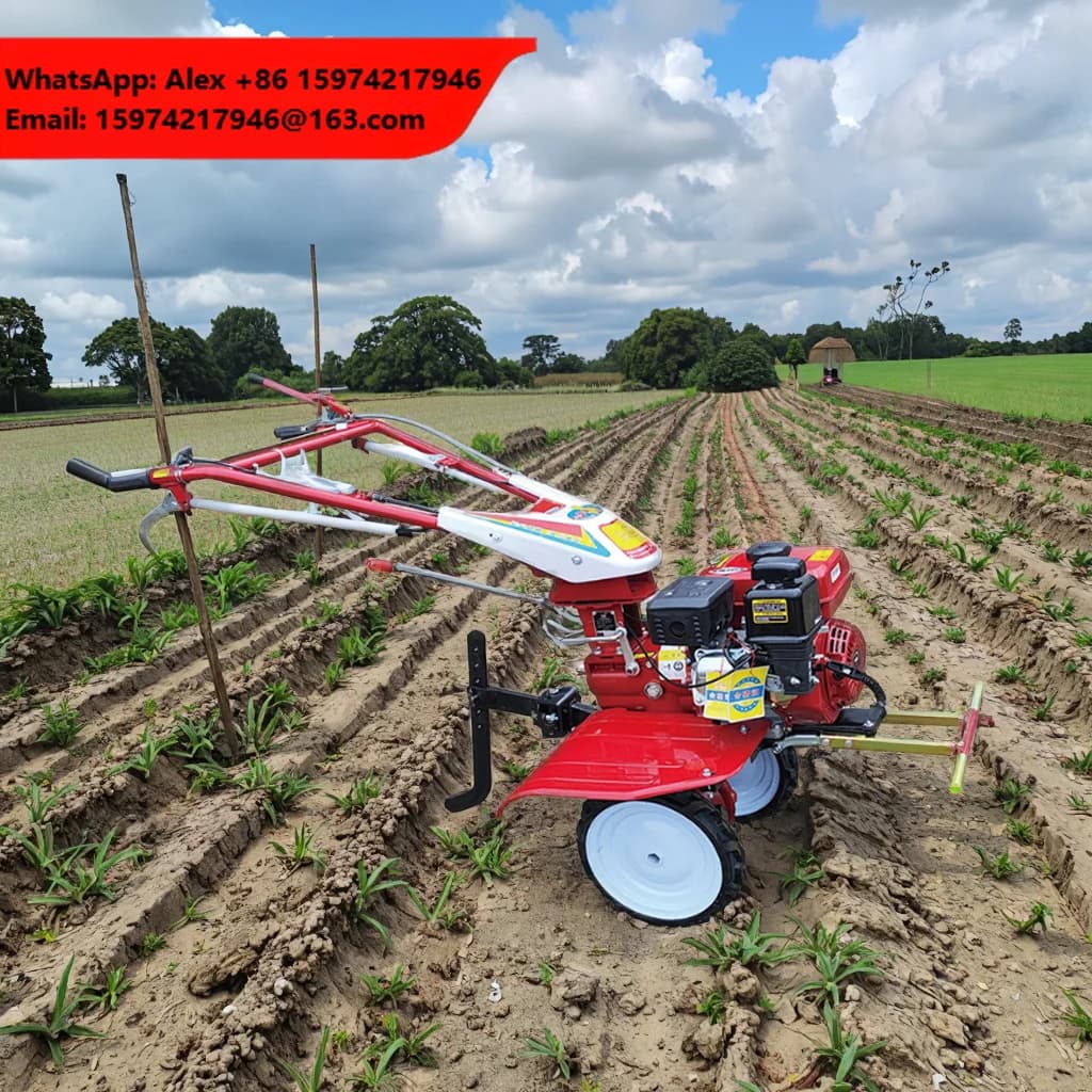 Track Micro-Tiller Chain Rail Rotary Tiller Support Ditching Machine Multi-Function Garden Mountain Cultivator Double-Chain