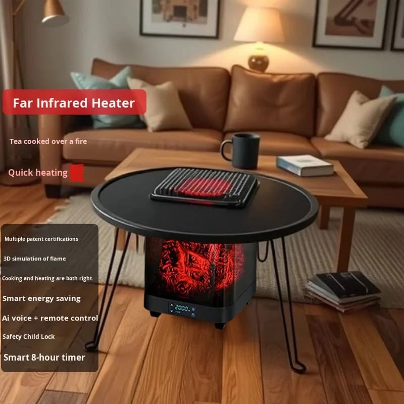 Factory  Simulated Flame Effect Far Infrared Electric Heater Energy-Saving Fast Heating Multi-functional Heater for Household