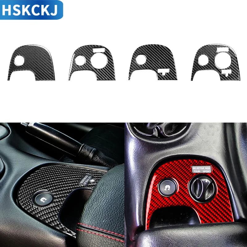 For Chevrolet Corvette C5 1998-2004 Lower Console Traction Control Cover Trim Real Carbon Fiber Sticker Interior Car Accessories