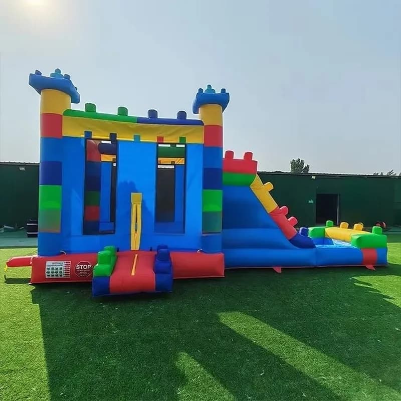 Outdoor Building Blocks Inflatable Combo Inflatable Bouncer Commercial Custom Jumping Castle Bounce House Water Slide for