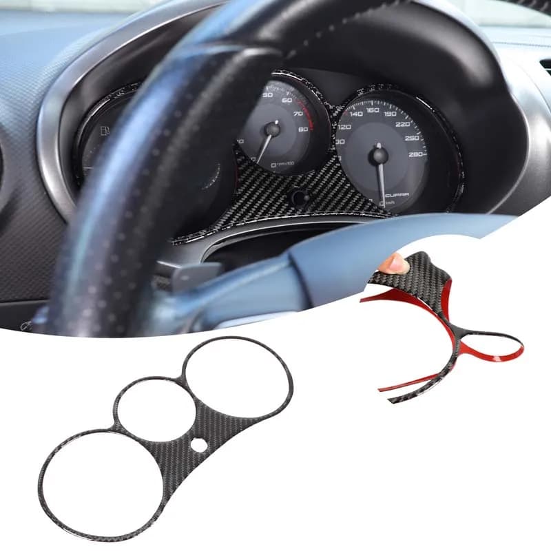 1piece set soft real carbon fiber For Seat leon 2008-2012 car dashboard panel frame decorative sticker protection accessories