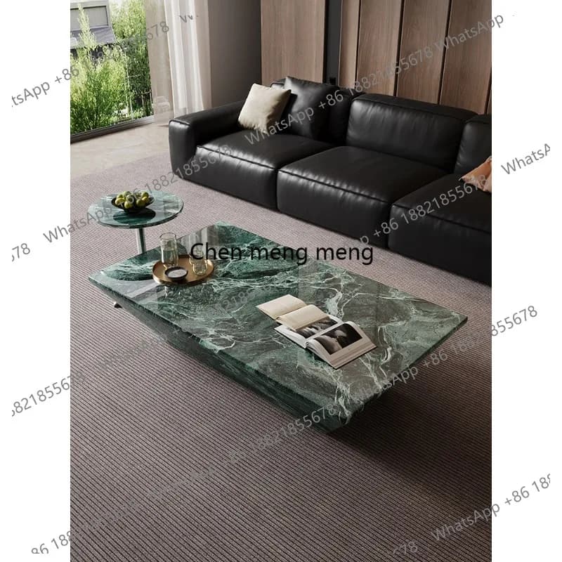 Italian minimalist natural marble coffee table designer simple living room rectangular coffee table