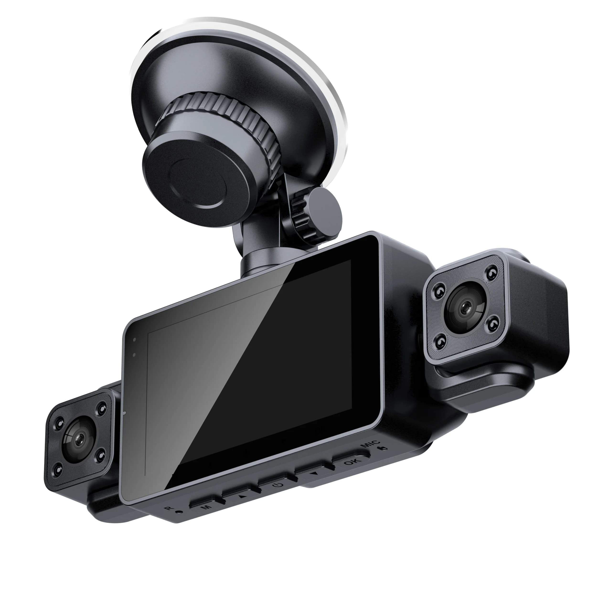 High Quality 1080P Quad Record IPS Dashcam HD 360 Wide Angle Night Vision Driving Recorder