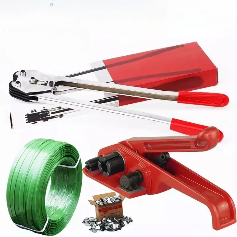 Manual baler plastic steel bundle with tensioner with pressure pliers bundle