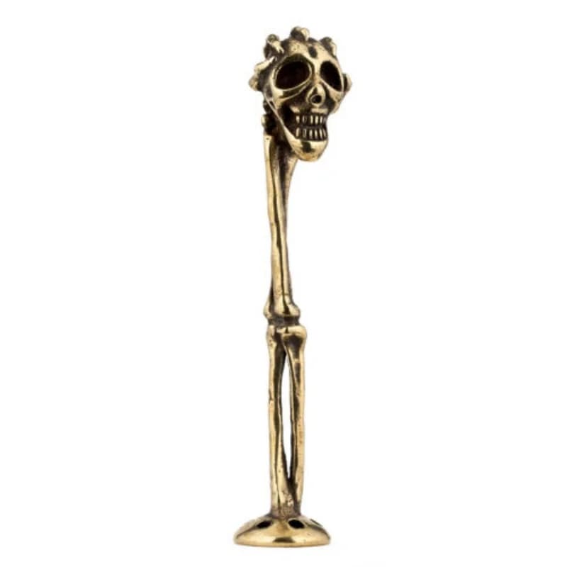 Brass Metal Creative Tobacco Pipe Tamper Tool Pipe Cleaning Tool Skull Statue