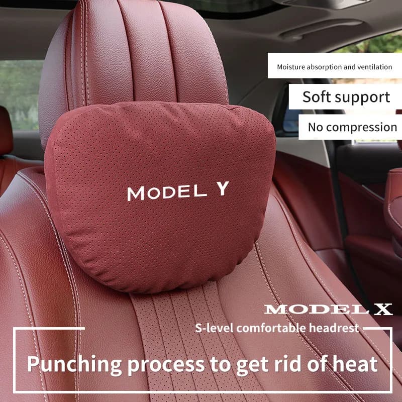Car Headrest Waist Rest For Tesla Model Y Model X Auto Headrest Neck Support Seat Lumbar Cushion Soft Neck Pillow Accessories