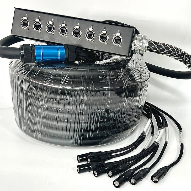 8-Channel Cable Box | CAT6 Ultra-Flex Black Sheathed Double-Shielded OFC Twisted Pair | LED Stage Use