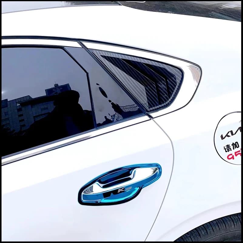 Car Styling For KIA Cerato Sedan 2019-2022 Rear Window Blind Shades Louver Frame Vent Molding Cover Sticker Trim Accessories