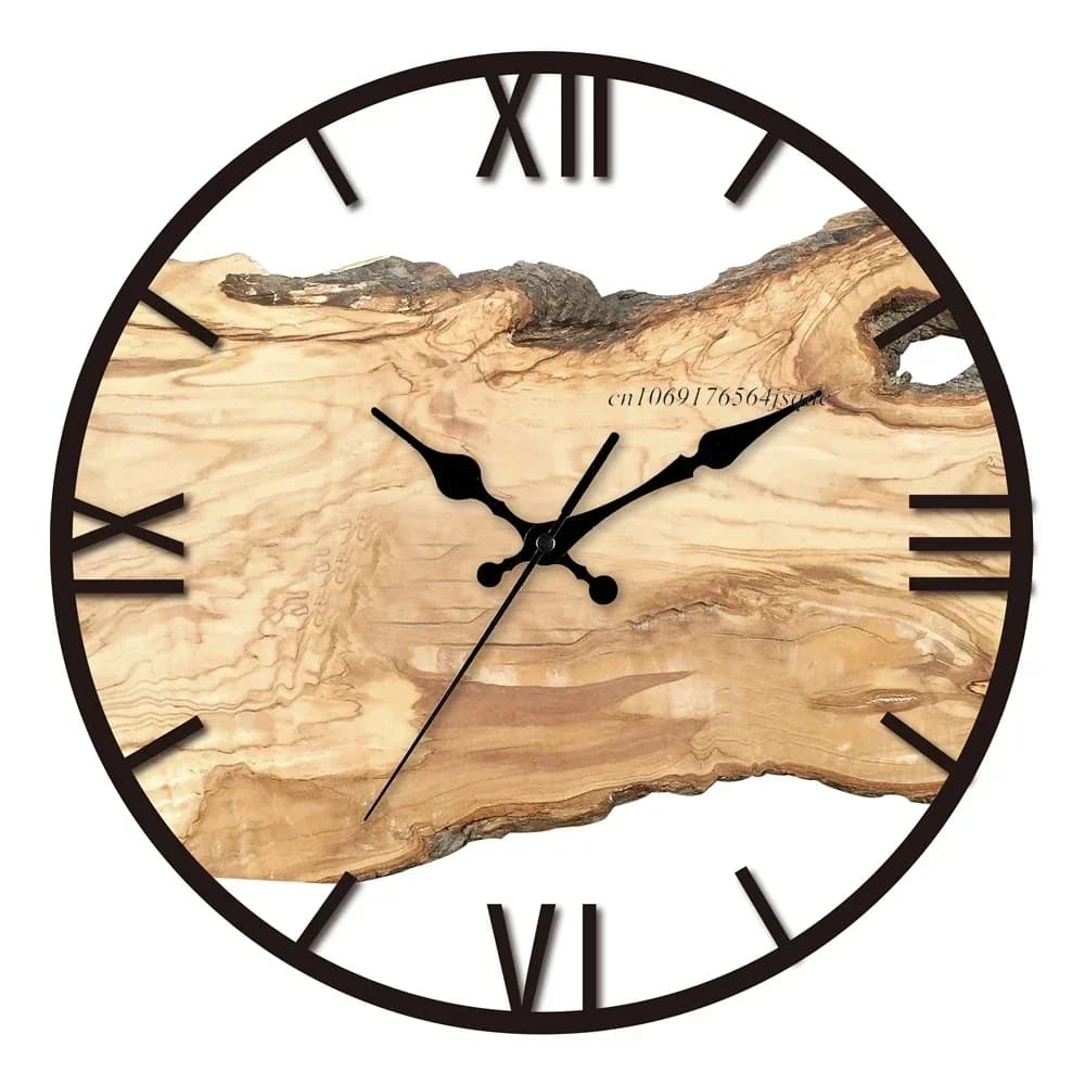 New Transparent Acrylic Wood Grain Wall Clock High Quality Luxury Wall Decoration Clocks for Living Room Bedroom Office Home