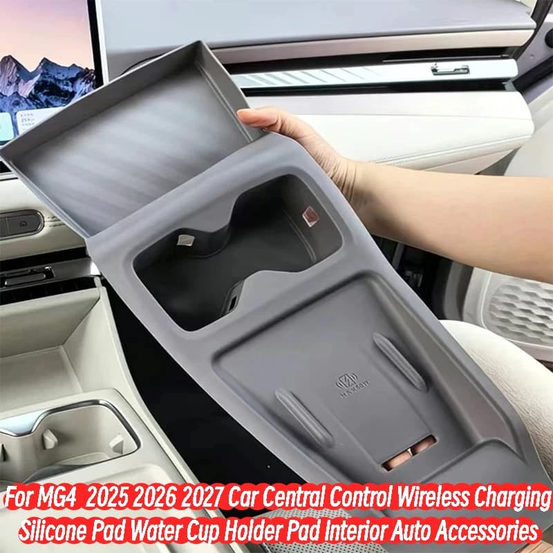 For MG4 EV MK2 2025 2026 2027 Car Central Control Wireless Charging Silicone Pad Water Cup Holder Pad Interior Auto Accessories