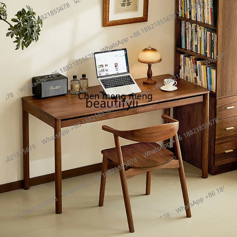 E153 North American Black Walnut Desk Student Home Solid Wood Computer Writing Desk Desk
