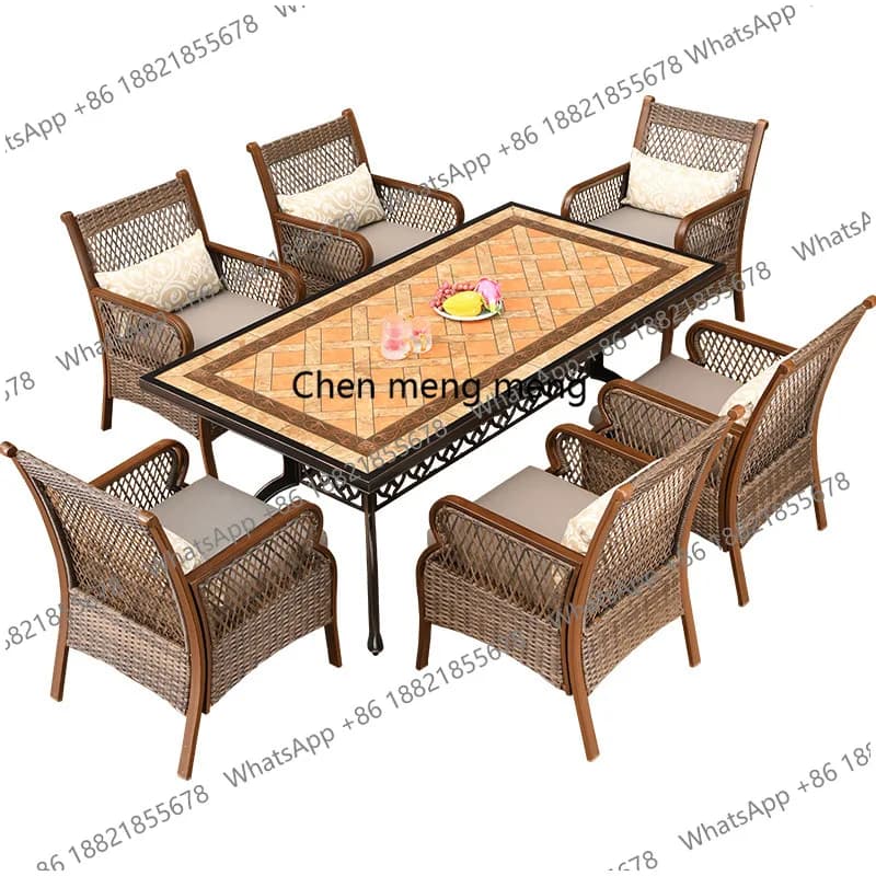 Outdoor rattan chair three-piece simple sofa chair home Nordic courtyard