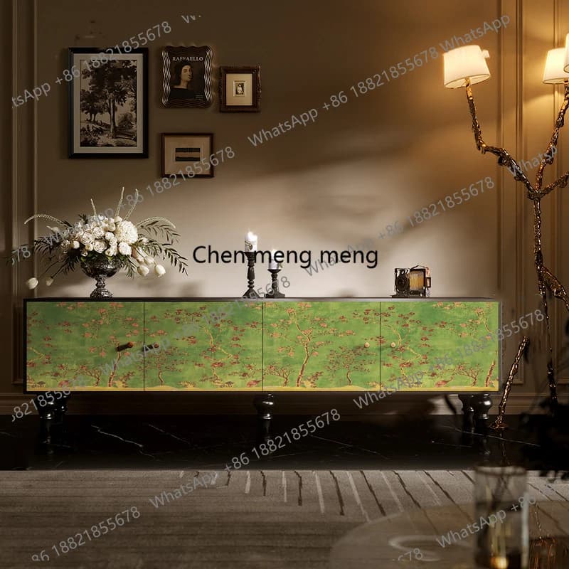 Elegant Vintage French Cream style tv cabinet Storage Nordic Delicacy TV Stands Premium mobiletto per tv Living Room Furniture