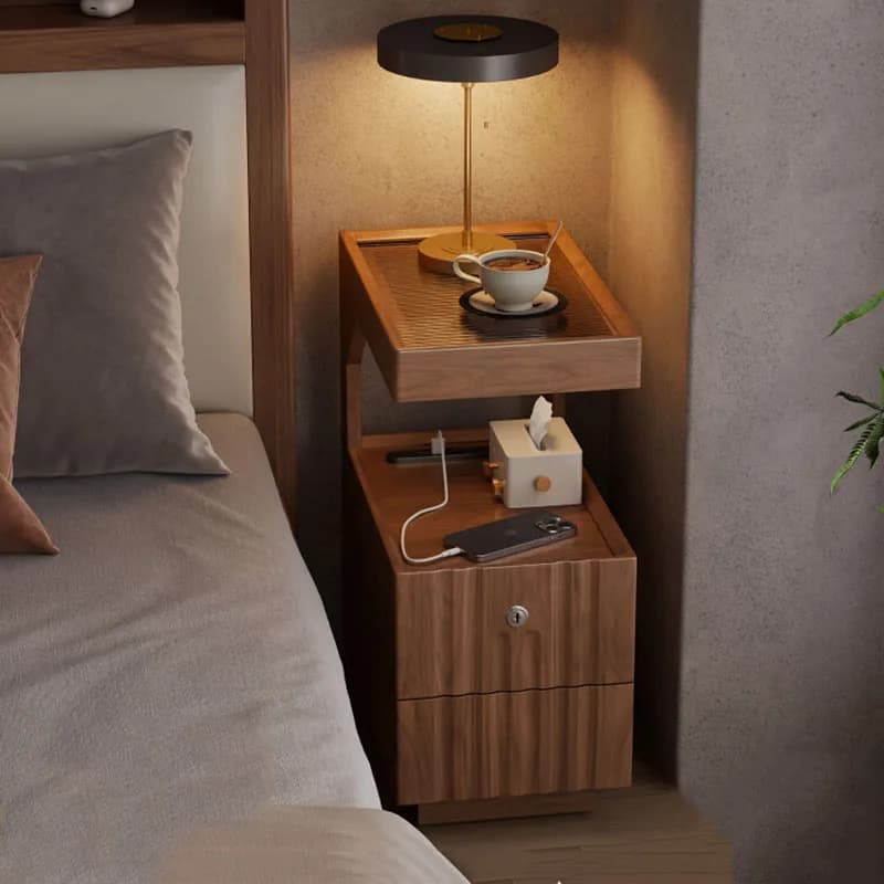 Organizer Modern Bedside Table Bedroom Mobile Coffee Cabinets Drawers Luxury Nightstand Storage Mesa De Noche Trendy Furniture