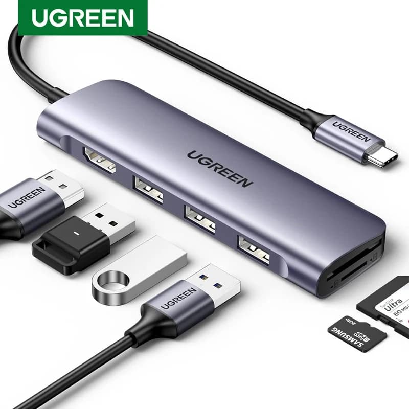 UGREEN CM511 USB C HUB 4K60Hz Type C to  2.0 SD/TF Card Reader USB HUB USB 3.0 Adapter for MacBook Pro Air M2