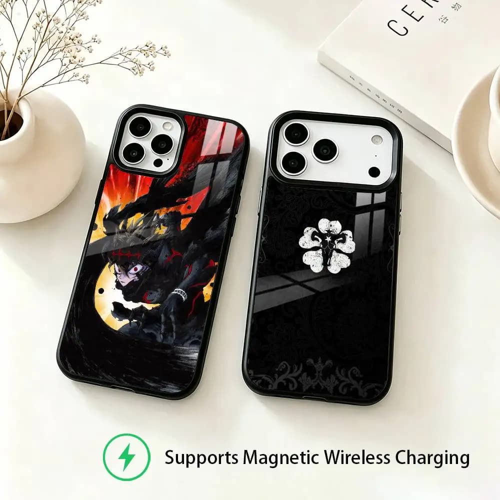 Anime B-Black Clover Phone Case For iPhone18,17,16,15,14,13,12,11 Plus,Pro Compatible with magnetic wireless charging