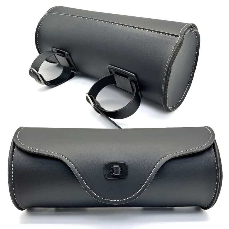 Vintage Leather Waterproof Saddle Bag, Multi‑Purpose Tool Storage Pouch for Motorcycle, E‑Bike and Bicycle