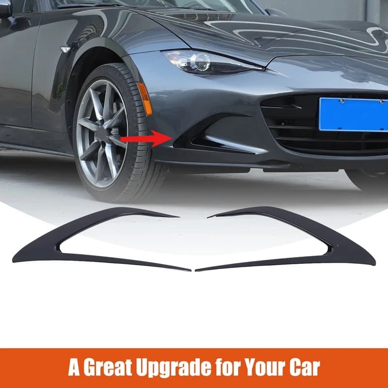 For Mazda MX-5 Miata ND 2016-2025 ABS Car Front Bumper Wind Knife Spoiler Side Wing Knife Spoiler Trim Sticker Car Accessories