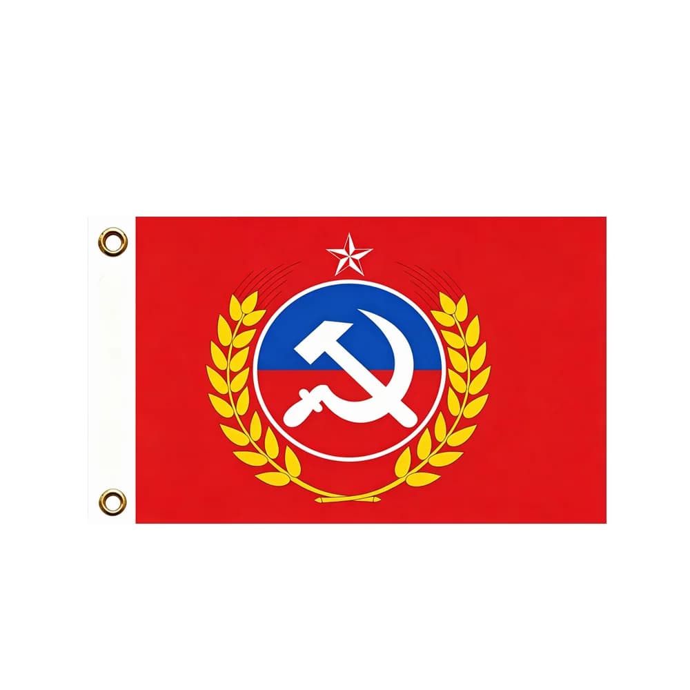Hammer And Sickle Wheat Wreath Flag 2x3ft 3x5ft Polyester Banner Indoor Outdoor Home Wall Hanging Decoration