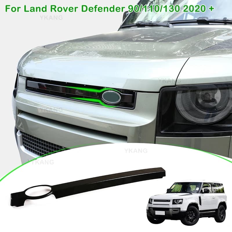For Land Rover Defender 90/110/130 2020 + Car Style Front Racing Grille Molding Mesh Trim Strip Protector Decoration Accessories