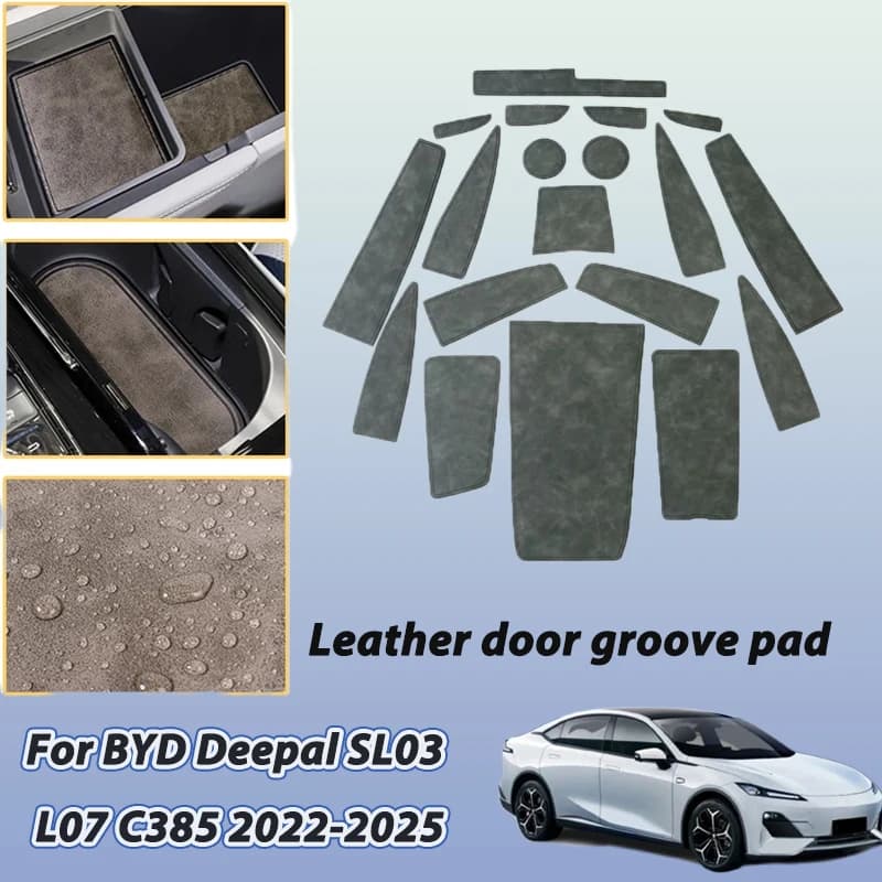 Leather Coaster For Deepal SL03 L07 C385 2022-2025 Leather Anti-Slip Cup Mat Door Slot Pad Interior Decoration Car Accessories