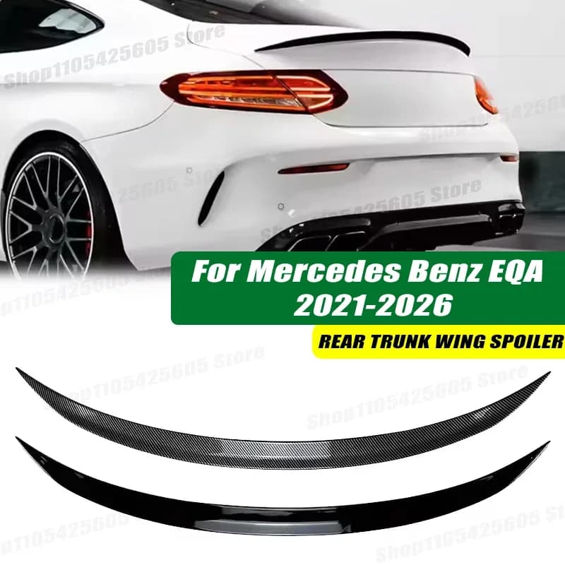 120cm 5D Carbon Look Rear Boot Trunk Spoiler Lip Stick-On Decorative Rear Wing For Mercedes Benz EQA 2021-2026 Model