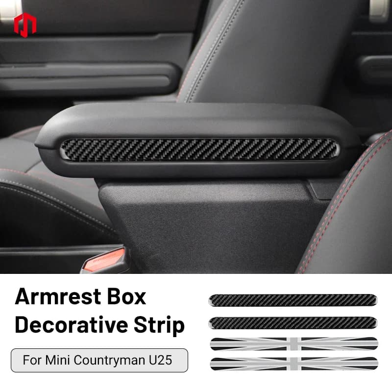 2pcs Car Central Control Armrest Box Side Strip Sticker For Mini Countryman U25 2024 2025 Car Interior Decorative Accessories