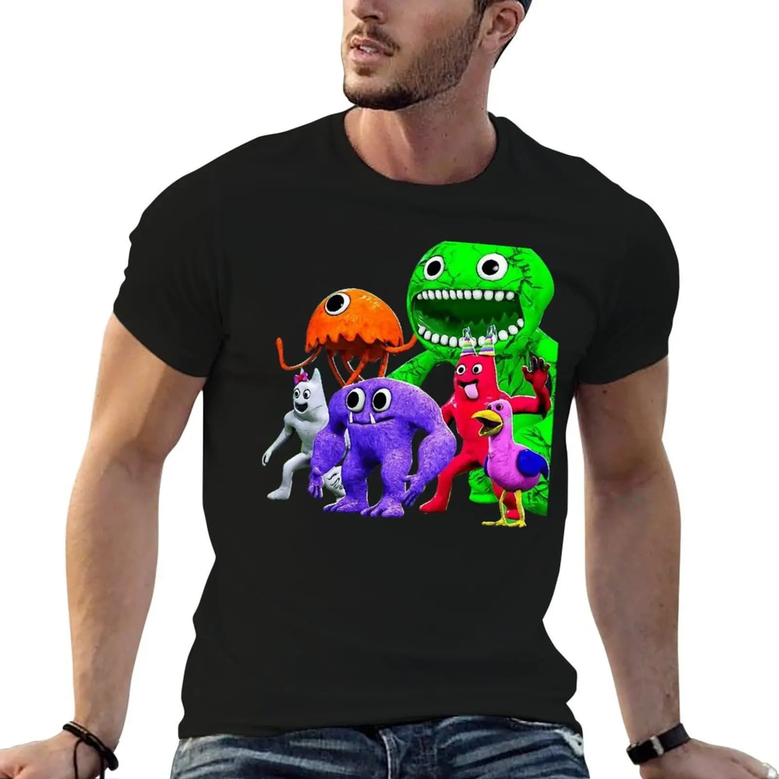 garten of banban characters T-Shirt cheap stuff plain men t shirts high quality