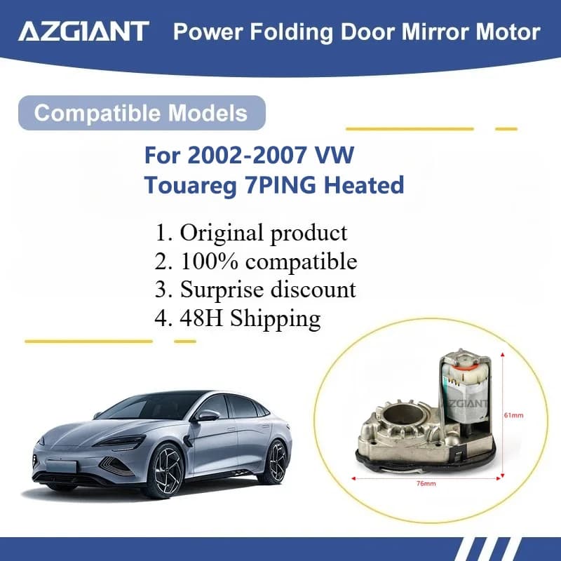 AZGIANT For 2002-2007 VW Touareg 7PING Heated Car Wing Mirror Authentic Folding Motor Power Assembly Parking Protection tools