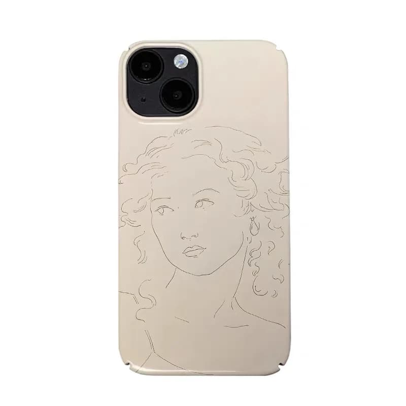 Meaty Color Simple Lines Girl Phone Case for IPHONE 17 Air 16E 15 PROMAX 14 Plus 13 12 MINI 11 PRO 16Plus XR Acrylic Phone Cover
