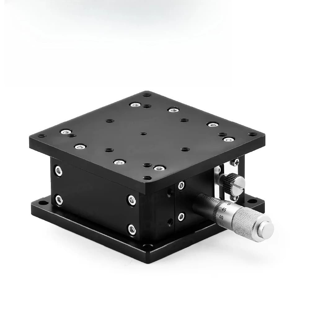 LZ80-2 80x80mm Aluminum Alloy Manual Stage Horizontal Z-Axis Double Cross Roller Guides Linear Guide Blocks 5mm Travel
