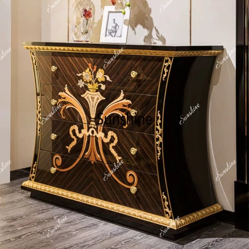 European-style entrance cabinet Neoclassical dining side cabinet Luxury home decoration cabinet