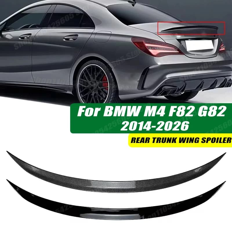 120cm 5D Carbon Look Rear Boot Trunk Spoiler Lip Stick-On Decorative Rear Wing For BMW M4 F82 G82 2014-2026