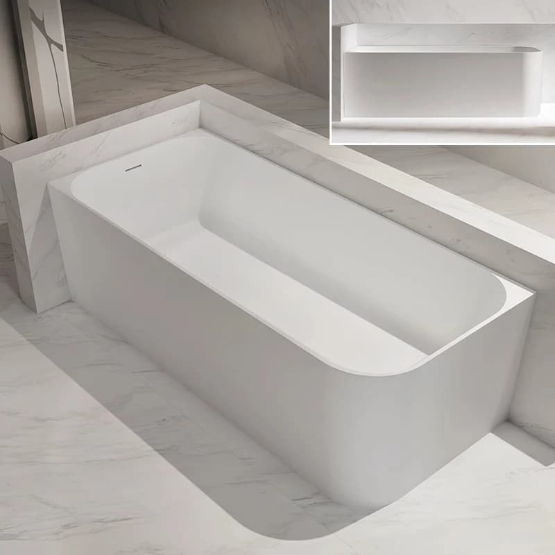4Independent artificial stone bathtub Household polymer left and right skirt corner small apartment bathtub
