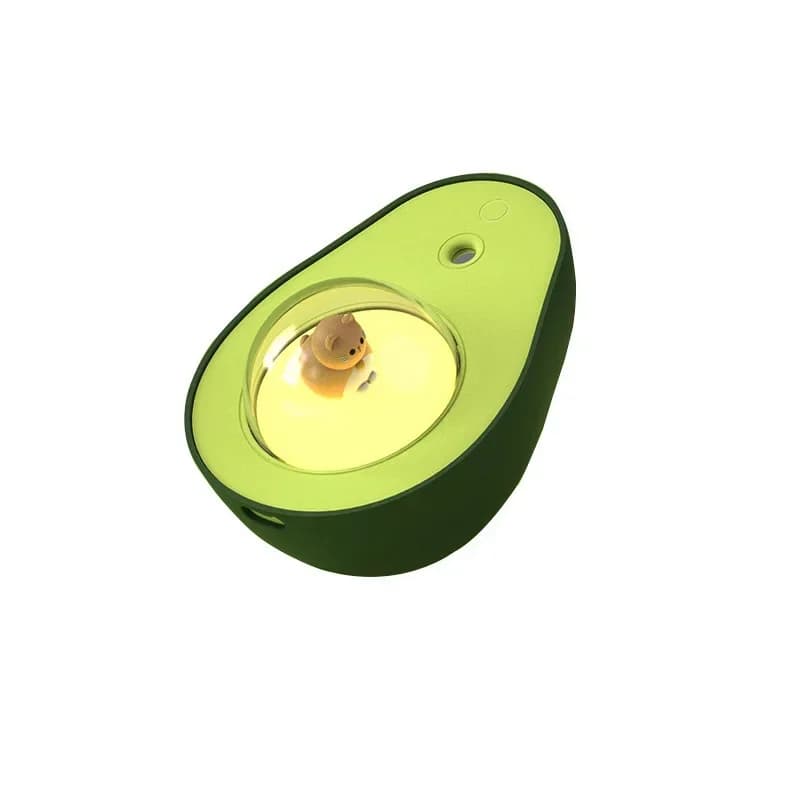 Small bedroom with light air evolution hydration, small and cute avocado night light humidifier