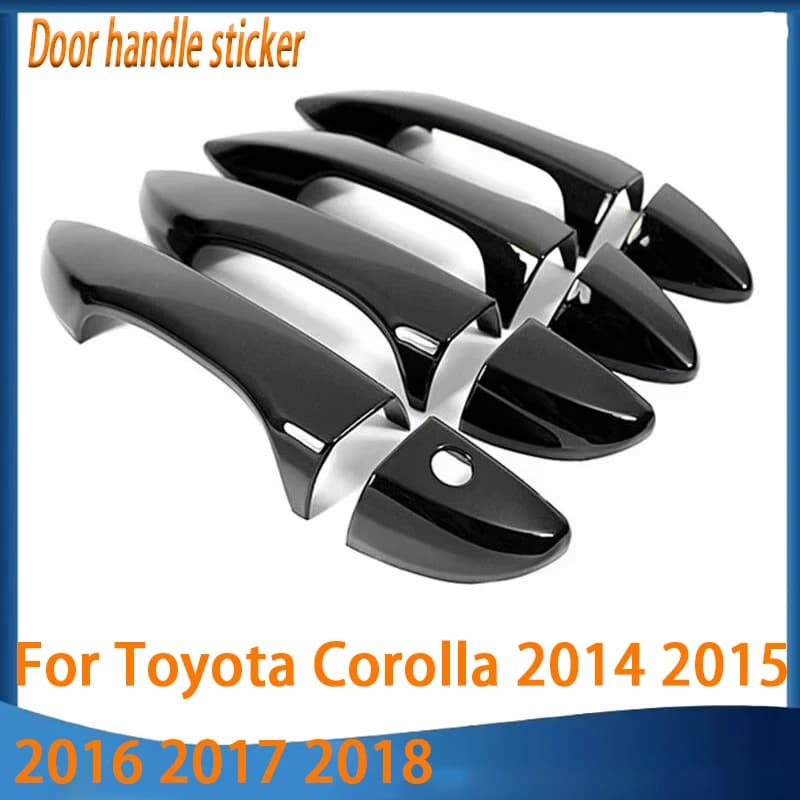 Glossy Black Chrome Car Door Handle Cover Trim Sticker Styling Accessories For Toyota Corolla 2014 2015 2016 2017 2018 FUNDUOO