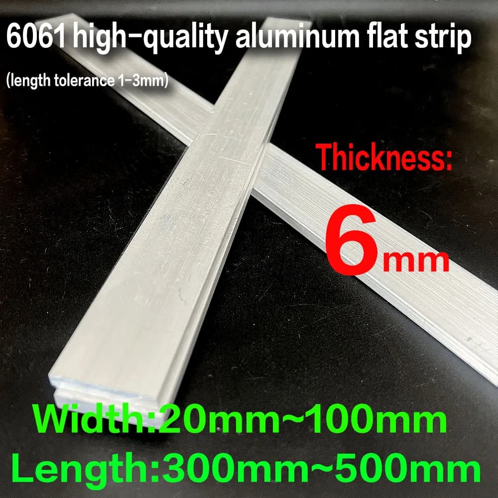 6061 Aluminum Alloy Flat Bar Thickness   6 mm Width 20  25  30  40  50  60 70 80 90 100mm Length 300mm 400mm 500mm