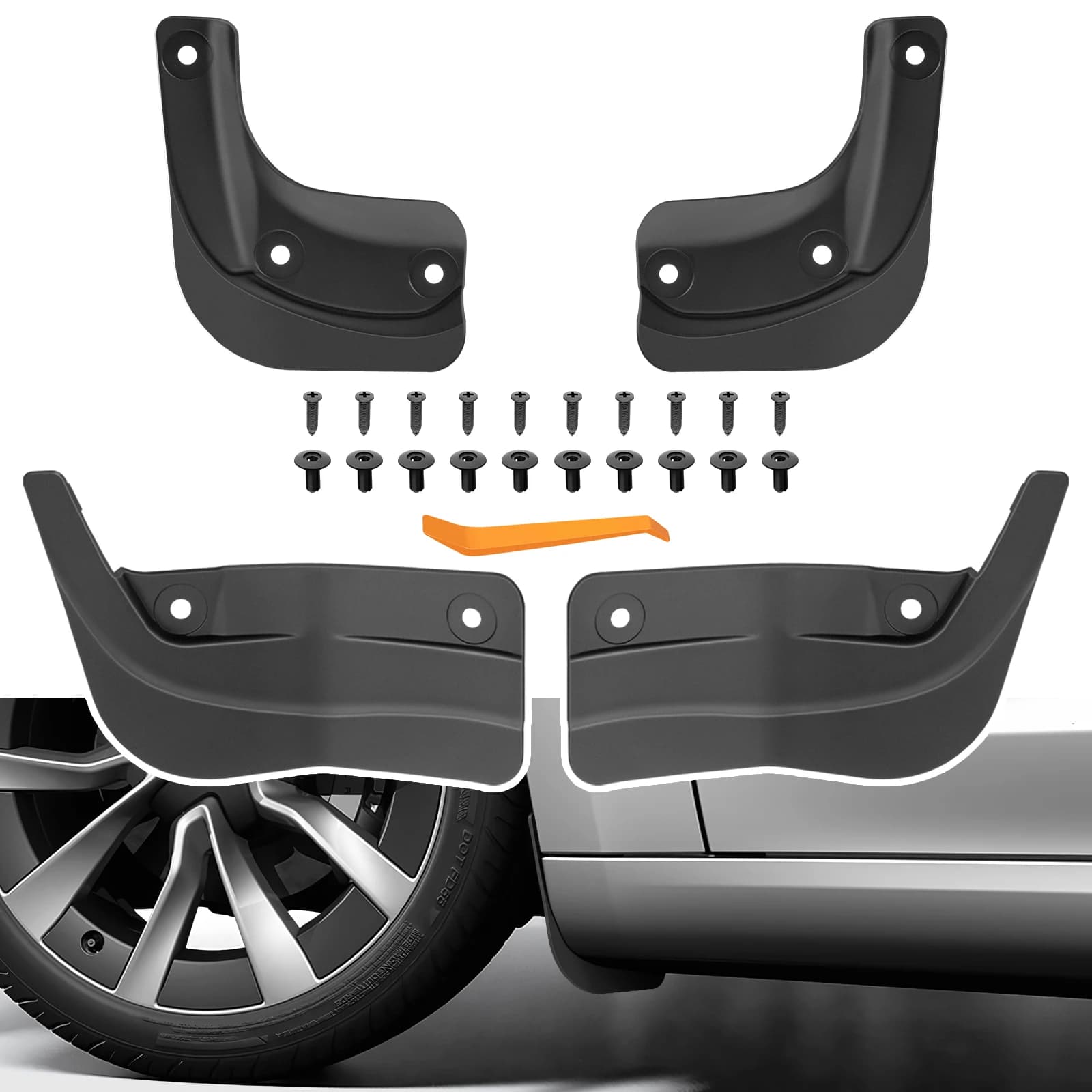 4PCS Mud Flap for 2026 Tesla Model 3 Splash Guards Fender Mud Guard for 5 Seater Tesla Model 3 2024-2025 Highland Accessories