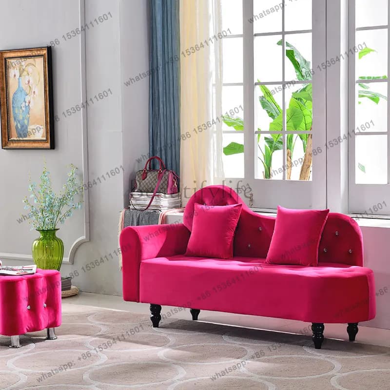 yj9 Simple concubine chair European fabric sofa Small apartment combination double sofa