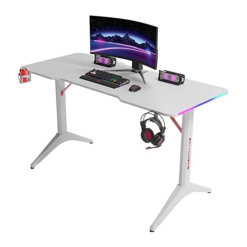 Carbon fiber e-sports table, home office luminous Internet cafe computer game table desktop