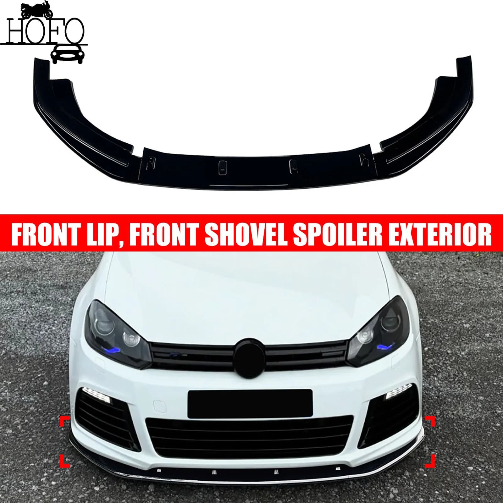 Car Front Lip Bumper Lip Splitter Diffuser Spoiler Accessories Body Kits For VW Golf 6 MK6 R 2010-2013 2011 2012