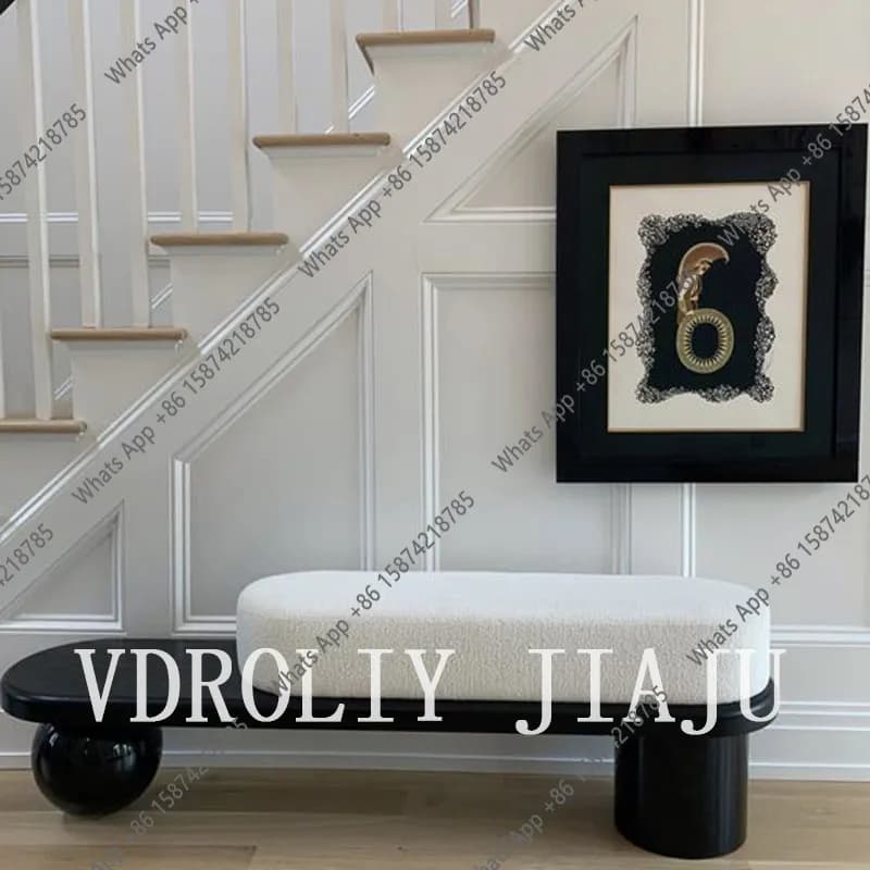 Nordic creative solid wood shoe stool household sofa stool simple modern bedroom bedside stool model room