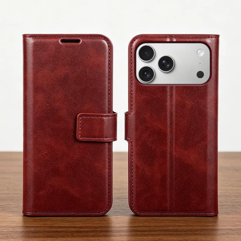 Calf Texture Leather Phone Case For iphone 17 Pro Max Air 17e 16e 16 15 14 Plus 13 12 Mini Flip Case Cover Coque Funda Wallet
