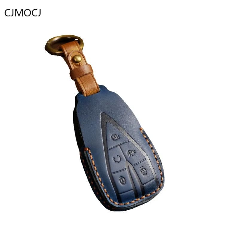 Premium Genuine Leather Key Cover Case for Changan Oshan/CS75 Plus/CS55/Eado (2024) - Protective Key Fob Shell Keychain