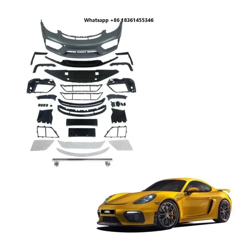 For Porsc 718 982 Cayman Boxster Upgr GT4 Style Front Bumper Assemb Car Tuning Parts PP Plastic Bodykit